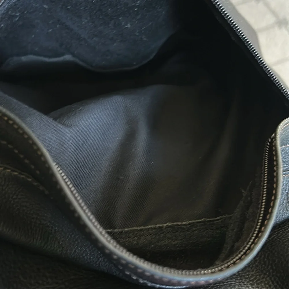 Vintage Black Leather Backpack With Harley Davidson FATBOY Embroidered P…